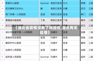 【湖北省疫情没有了吗现在,湖北有无疫情】