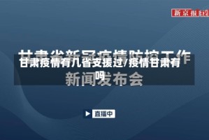 甘肃疫情有几省支援过/疫情甘肃有吗