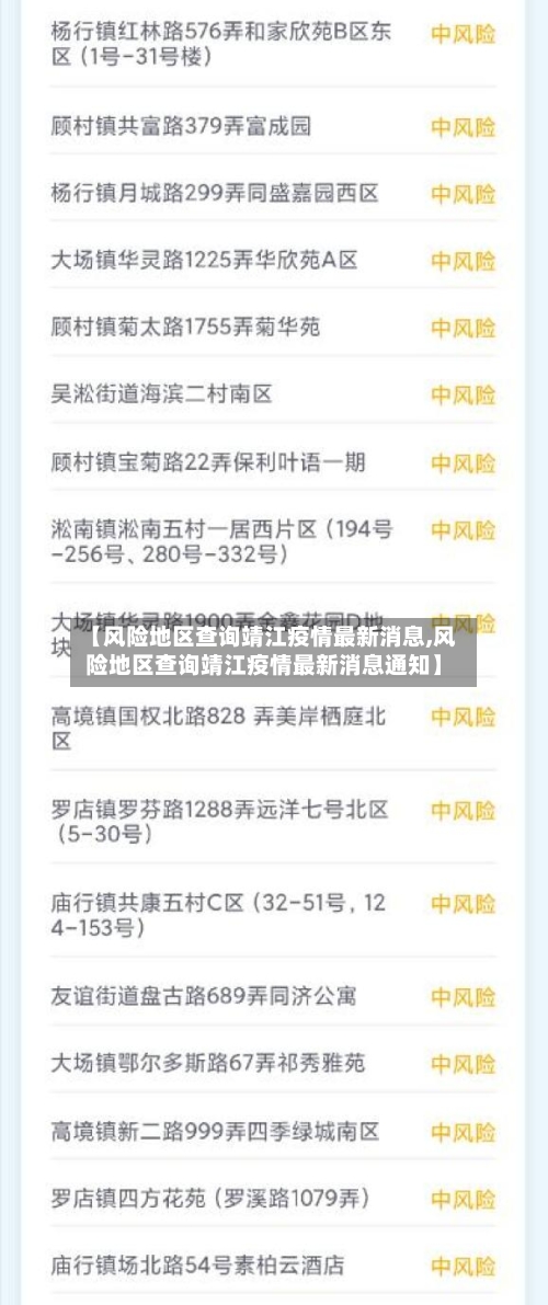 【风险地区查询靖江疫情最新消息,风险地区查询靖江疫情最新消息通知】-第3张图片